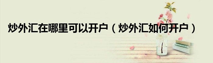 炒外汇开户流程(炒外汇的开户条件有哪些)